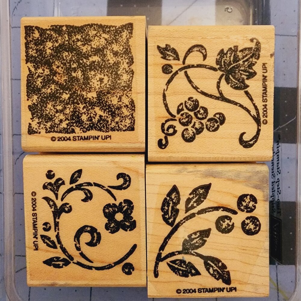 Stampin' UP! "Stippled Stencils" 1998 Used wood stamp